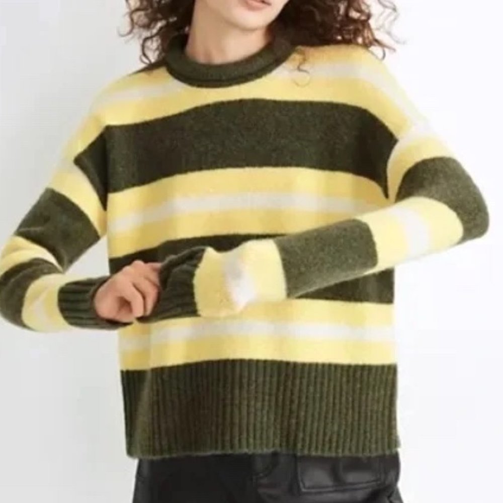 Madewell Striped Fulton Sweater Preppy Collegiate Casual